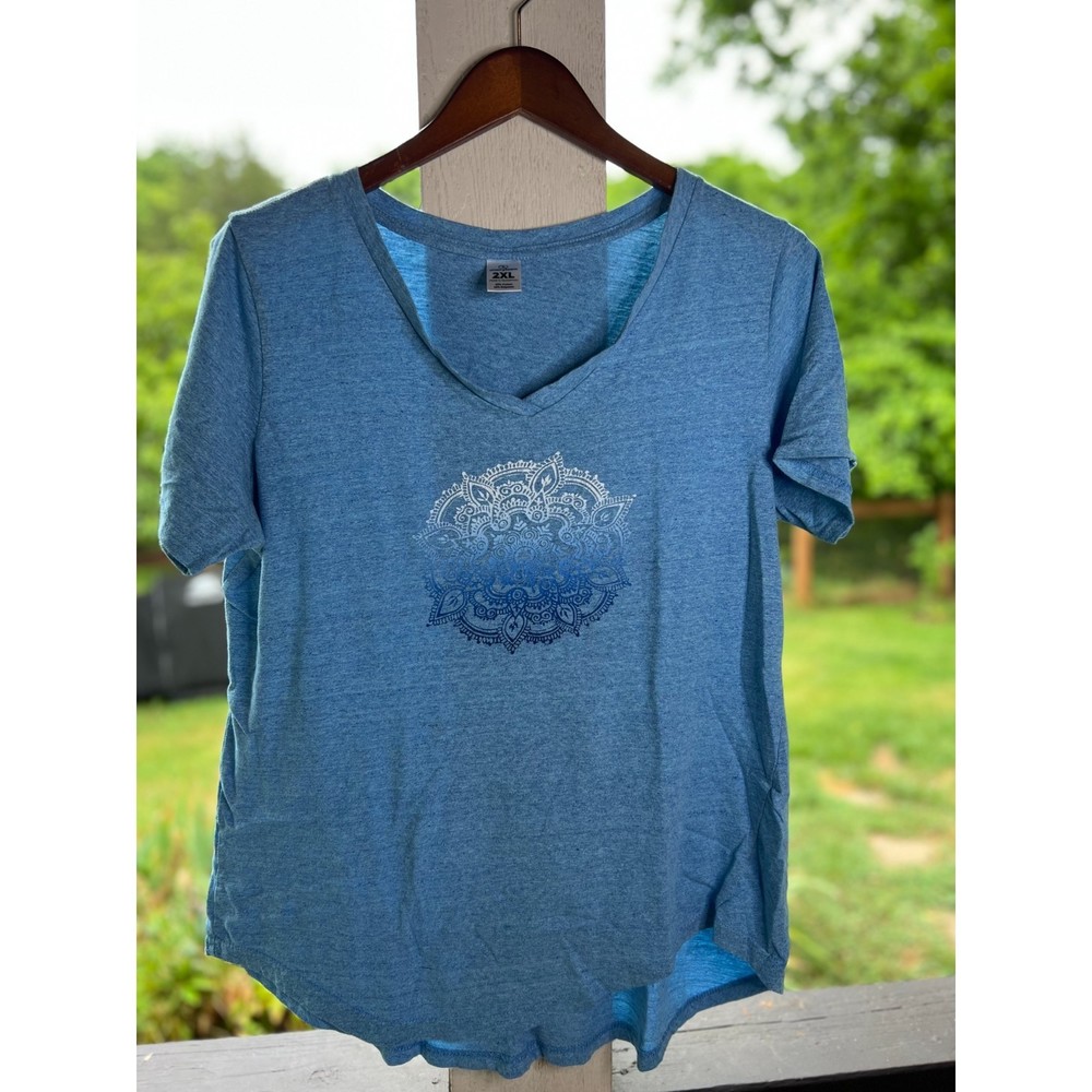 Mandela T-Shirt, flowy V-neck, sz 2X